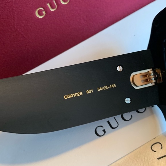 Authentic GUCCI 54mm Glitter Acetate logo oversized sunglasses - Picture 12 of 16